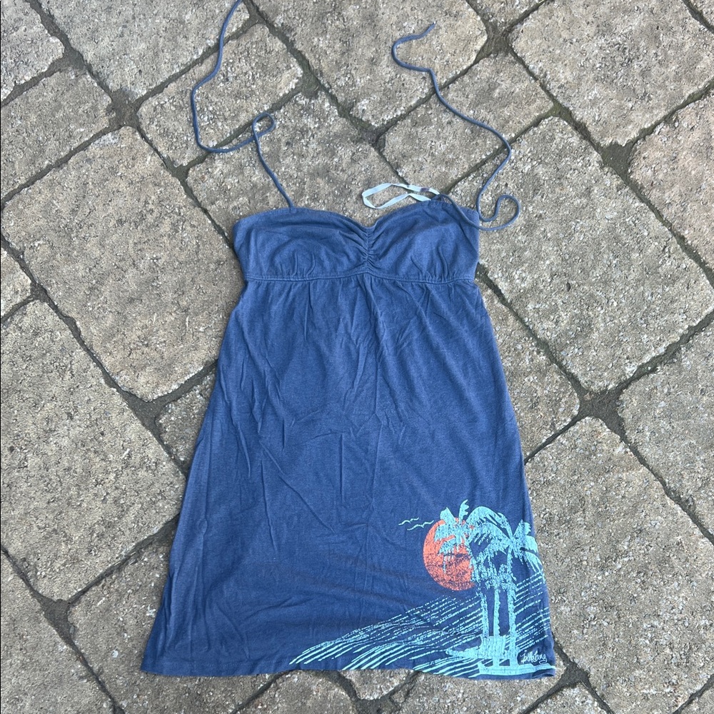 Vintage Billabong Navy and White Striped Tee
